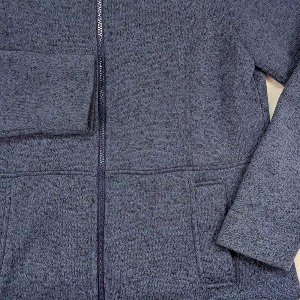 Lands' End Full Zip Womens M Blue Gorpcore Athleisure Preppy Transitional Fleece - Picture 2 of 10